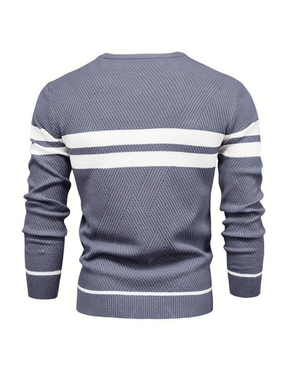 Herren-Strickpullover mit Streifen 7