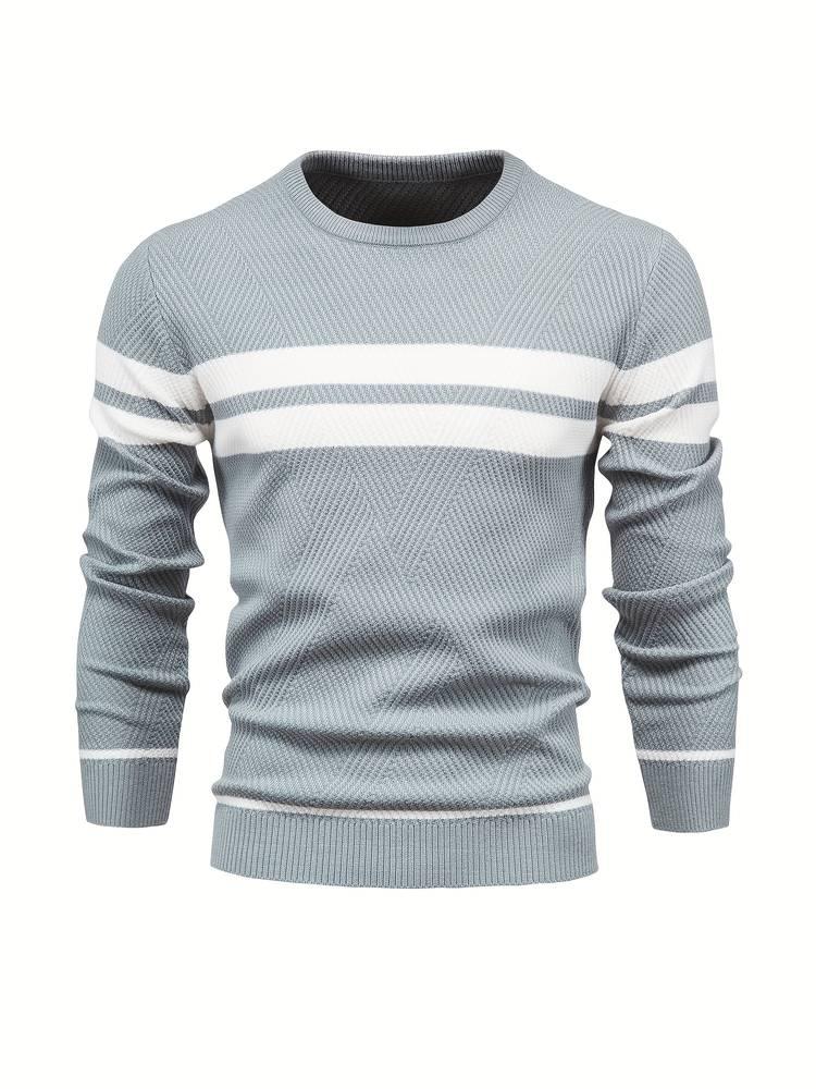 Herren-Strickpullover mit Streifen 9