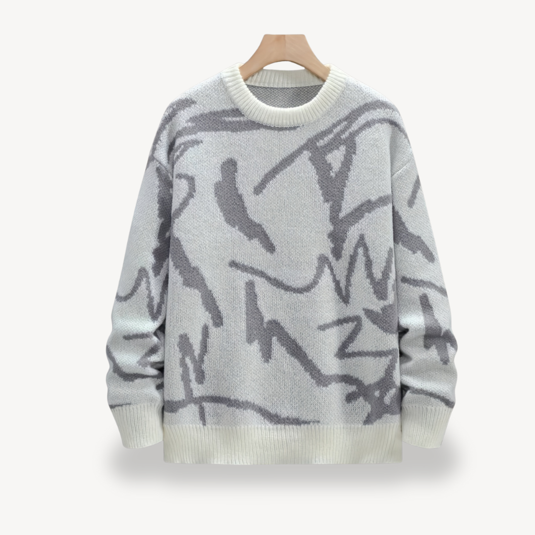 Herren-Strickpullover mit abstraktem Muster | Loravelle 0