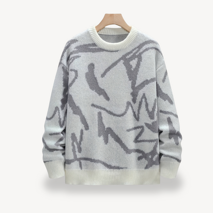 Herren-Strickpullover mit abstraktem Muster | Loravelle 0