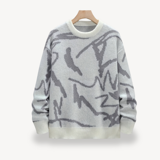 Herren-Strickpullover mit abstraktem Muster | Loravelle 0