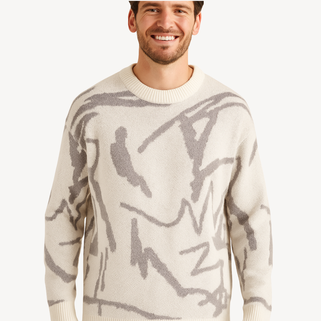 Herren-Strickpullover mit abstraktem Muster | Loravelle 1