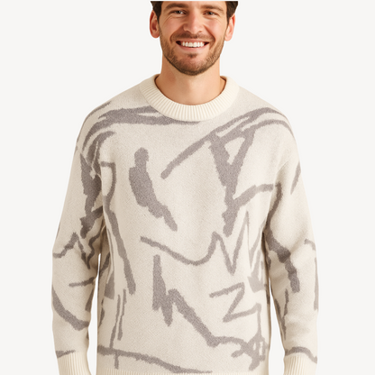 Herren-Strickpullover mit abstraktem Muster | Loravelle 1