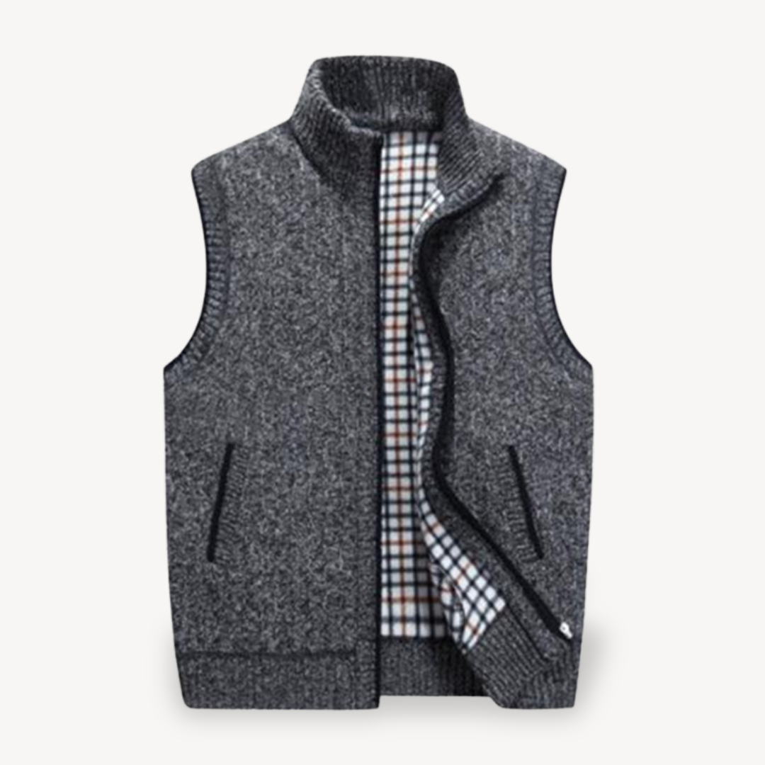 Herren-Strickweste mit kariertem Futter 3