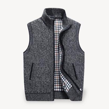 Herren-Strickweste mit kariertem Futter 3