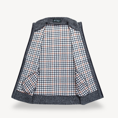 Herren-Strickweste mit kariertem Futter 4