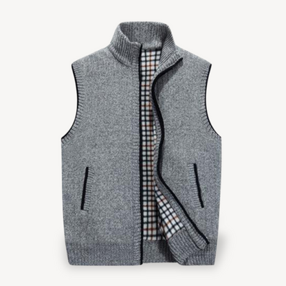 Herren-Strickweste mit kariertem Futter 5
