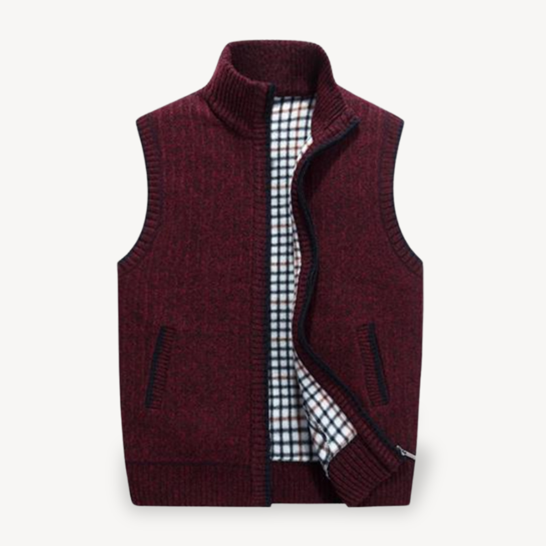 Herren-Strickweste mit kariertem Futter 6