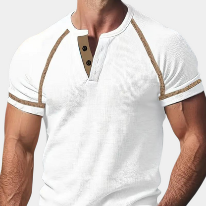Herren-T-Shirt | Kurzarm | Atmungsaktiv | Sommershirt | Herrenbekleidung-Weiß-S-Chaps Herrenmode