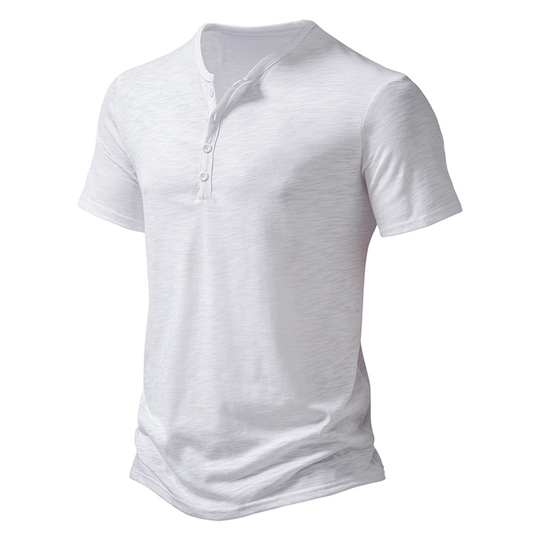 Leichtes Herren T-Shirt Quarter Button Sommer - BerlinGlamour