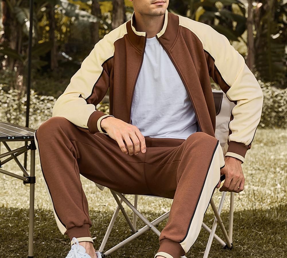 Herren-Trainingsanzug – Sportliches Set aus Jacke mit Reißverschluss und Trainingshose-Chaps Herrenmode