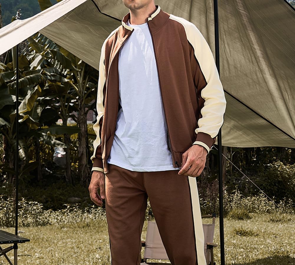 Herren-Trainingsanzug – Sportliches Set aus Jacke mit Reißverschluss und Trainingshose-Chaps Herrenmode