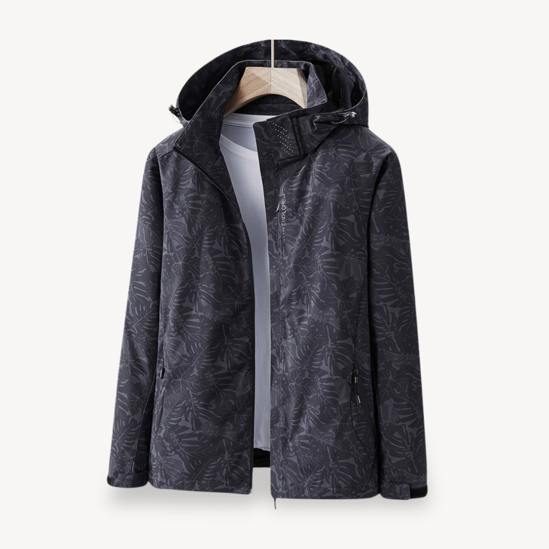 Herren-Windjacke mit Blumendruck | Loravelle 1