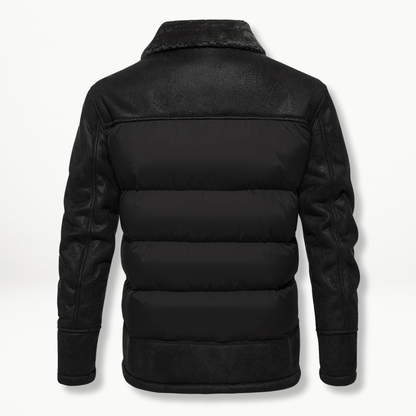 Herren Winterjacke | Gefüttert | Pelzkragen | Pufferjacke | Daunenjacke-Chaps Herrenmode