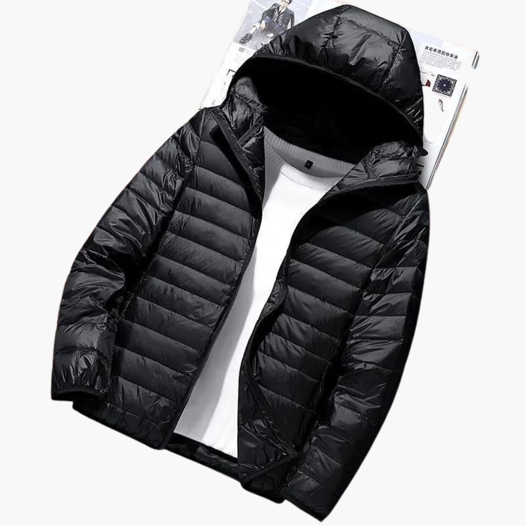 Herren-Winterjacke mit Kapuze und Steppdesign 1