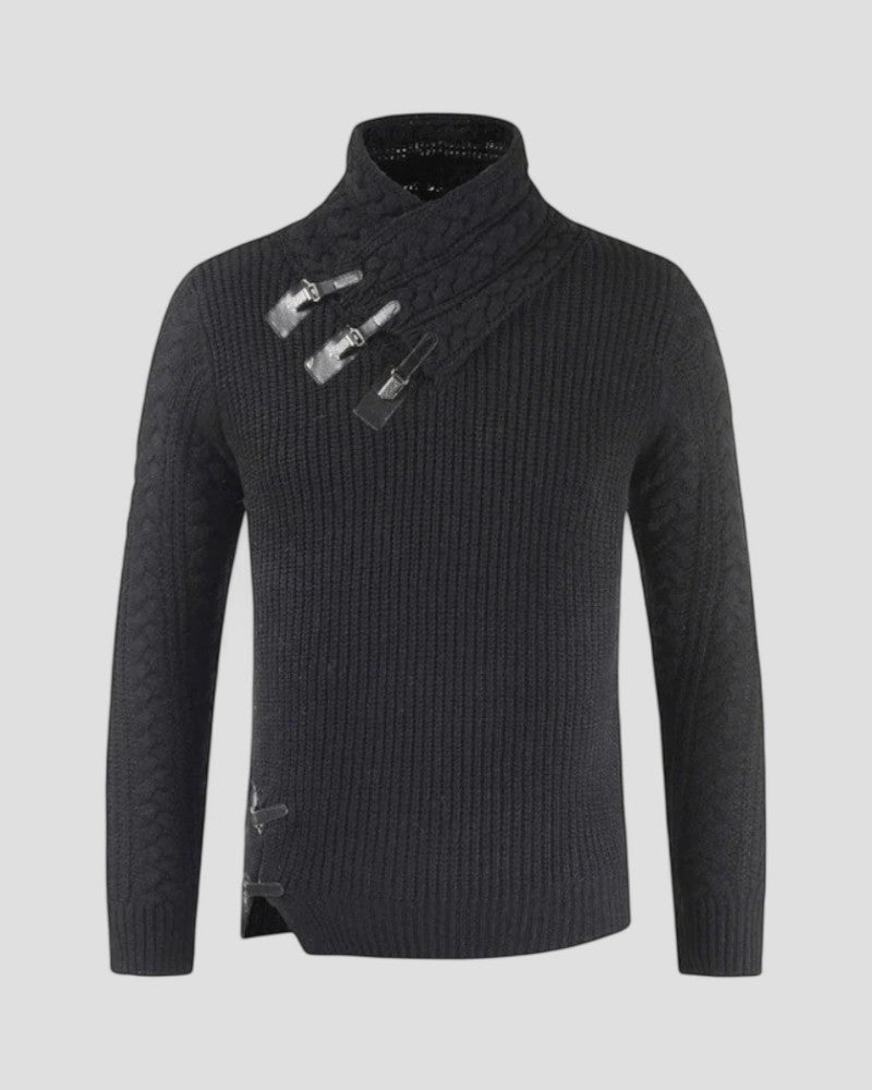 Herren-Winterpullover mit Schnallendetail 0