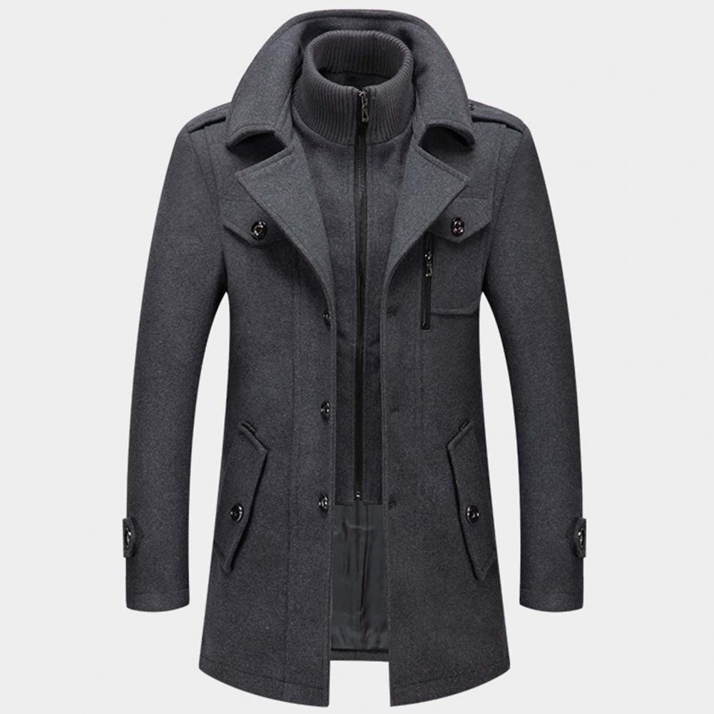 Herren Wintermantel Einreihig Wolljacke Zip Up - BerlinGlamour