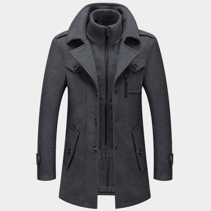 Herren Wintermantel Einreihig Wolljacke Zip Up - BerlinGlamour