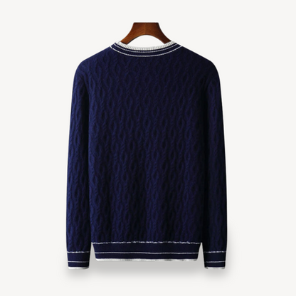 Herren-Zopfmusterpullover aus Merinowolle | Loravelle 2