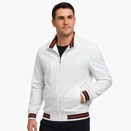 Herren Bomberjacke mit Gestreiften Details 0