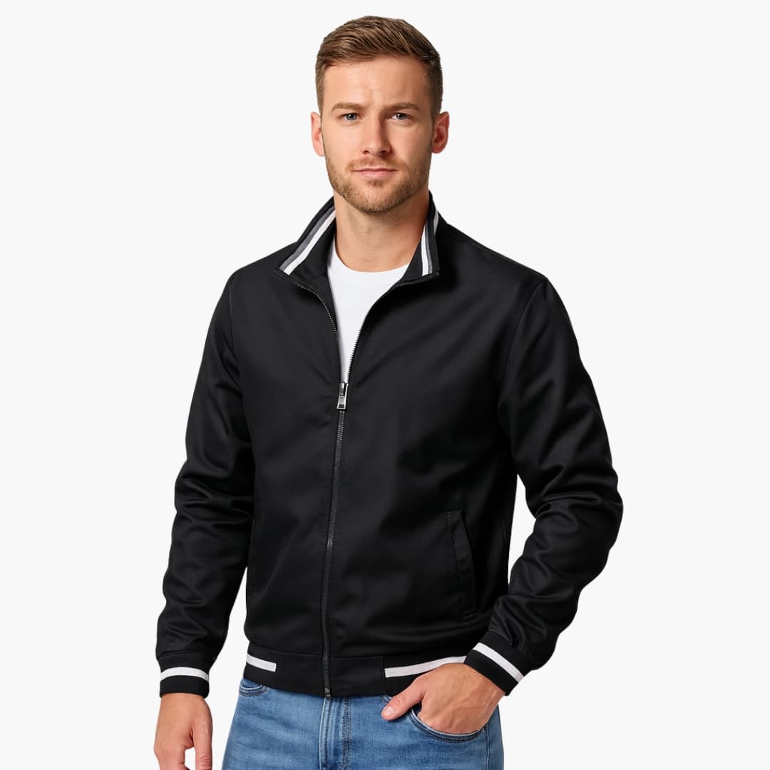 Herren Bomberjacke mit Gestreiften Details 1