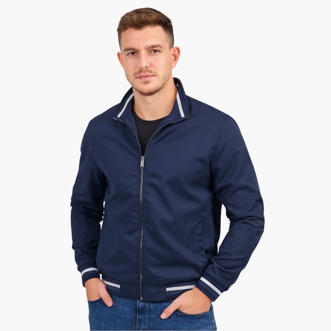 Herren Bomberjacke mit Gestreiften Details 2