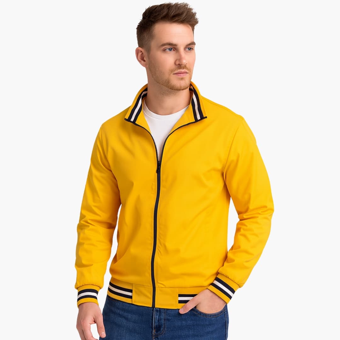 Herren Bomberjacke mit Gestreiften Details 3