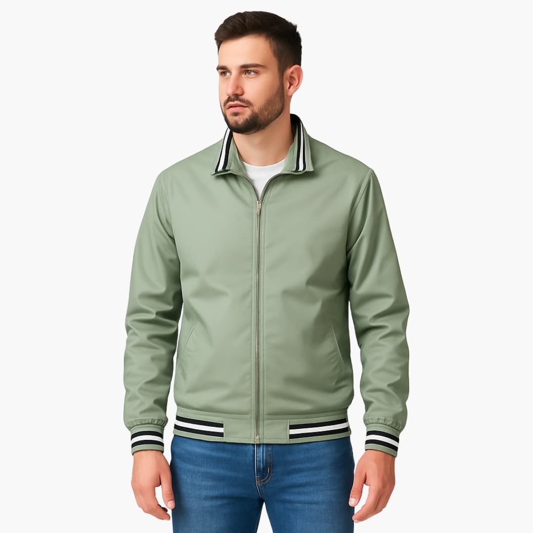 Herren Bomberjacke mit Gestreiften Details 4