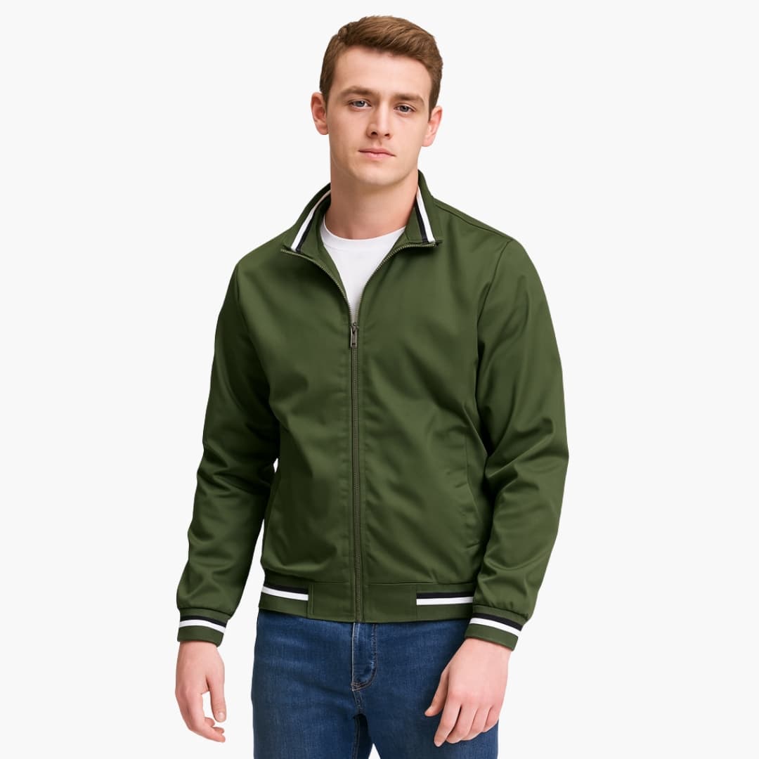 Herren Bomberjacke mit Gestreiften Details 5