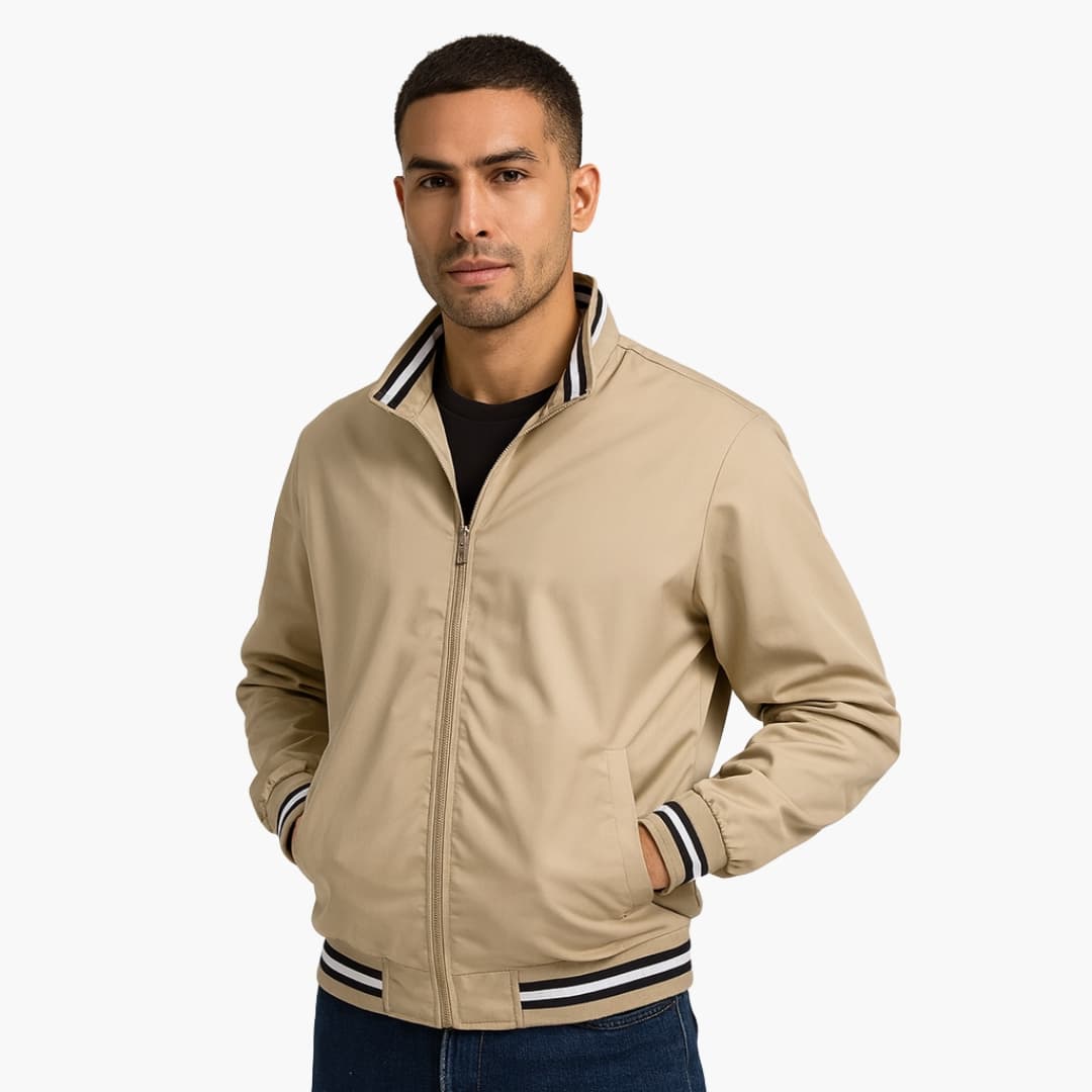 Herren Bomberjacke mit Gestreiften Details 6