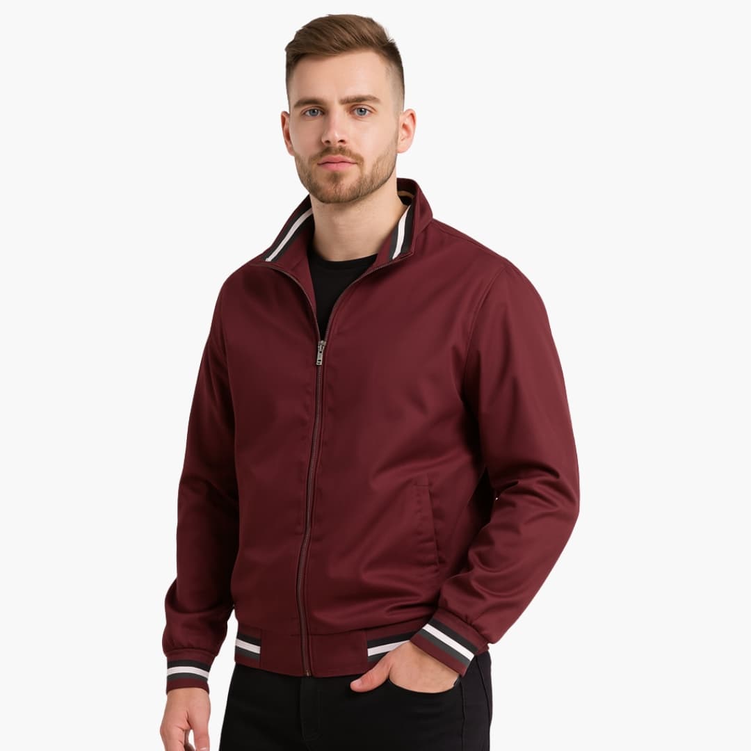 Herren Bomberjacke mit Gestreiften Details 7