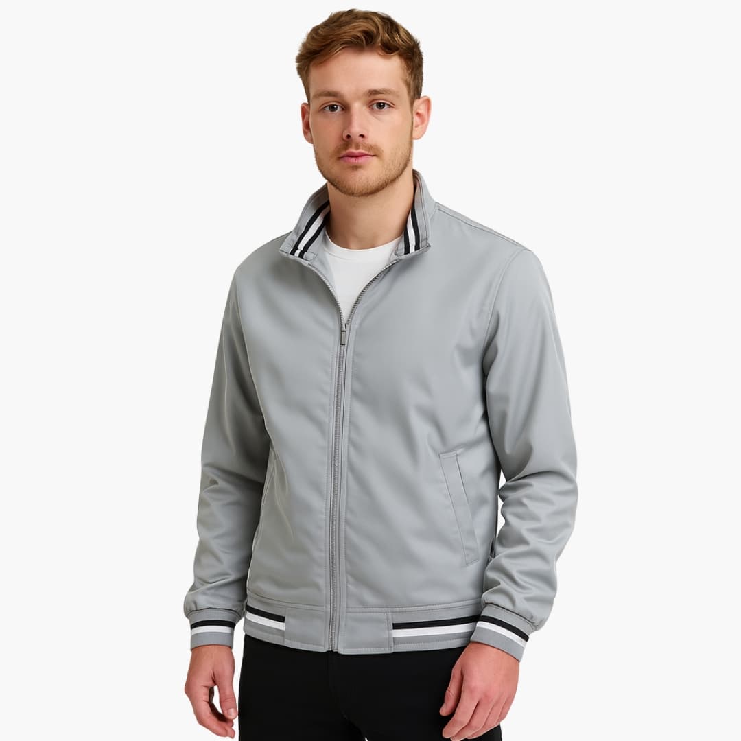Herren Bomberjacke mit Gestreiften Details 8