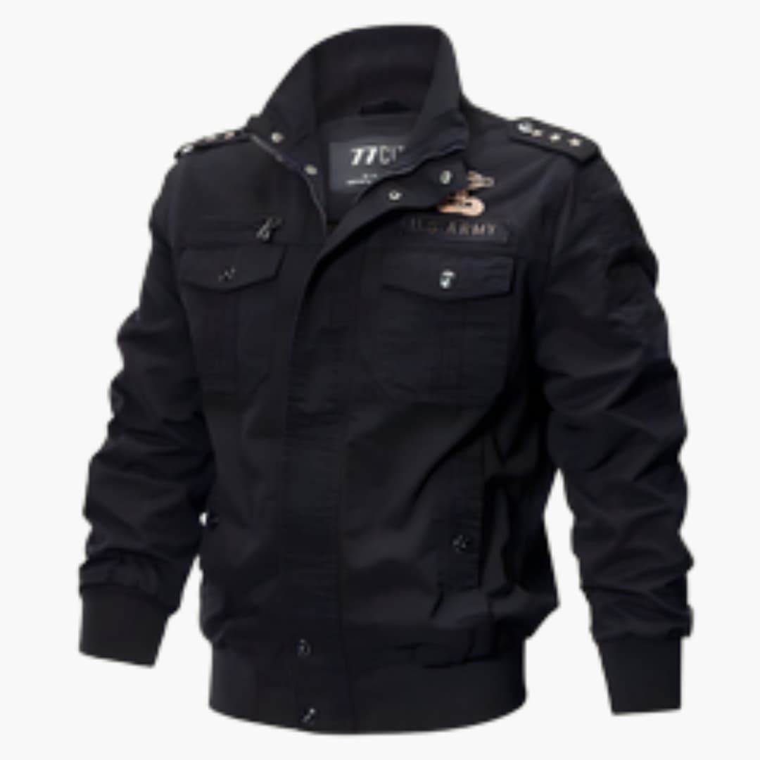 Herren Bomberjacke mit Reißverschluss und Fronttaschen 1