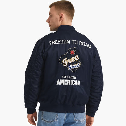 Herren Bomberjacke mit Reißverschluss und Patches 4