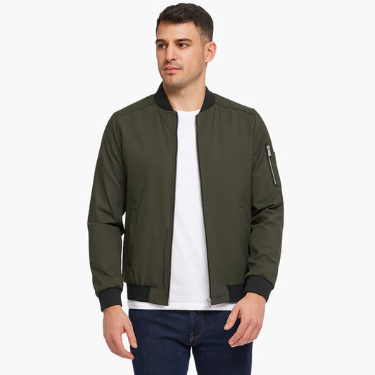 Herren Bomberjacke mit Reißverschluss und Rippbund 0