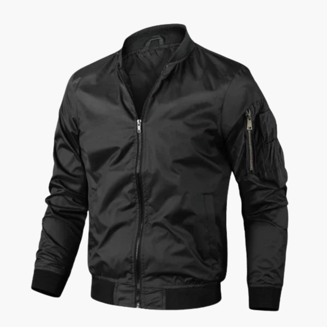 Herren Bomberjacke mit Reißverschluss und Rippbündchen 1