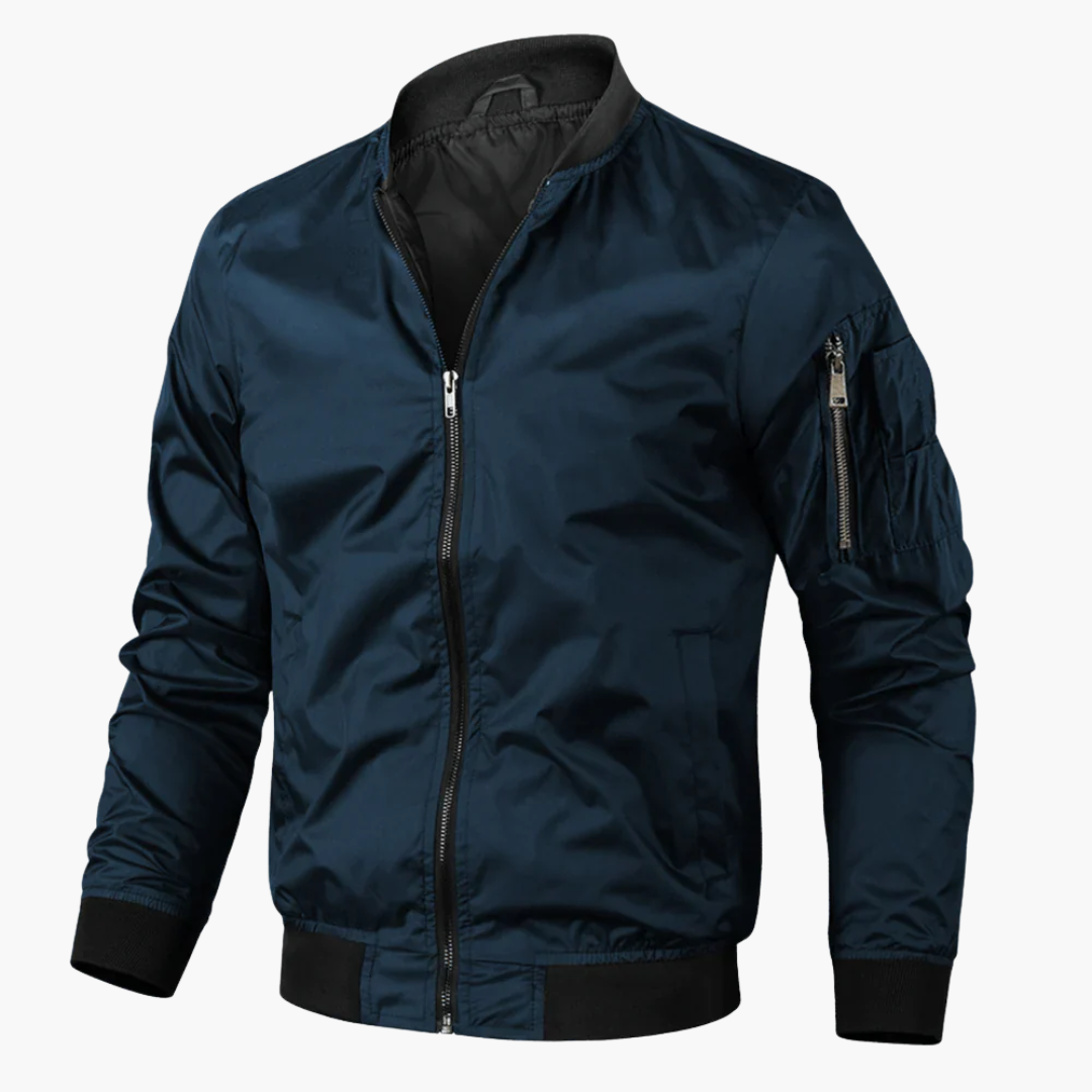 Herren Bomberjacke mit Reißverschluss und Rippbündchen 3