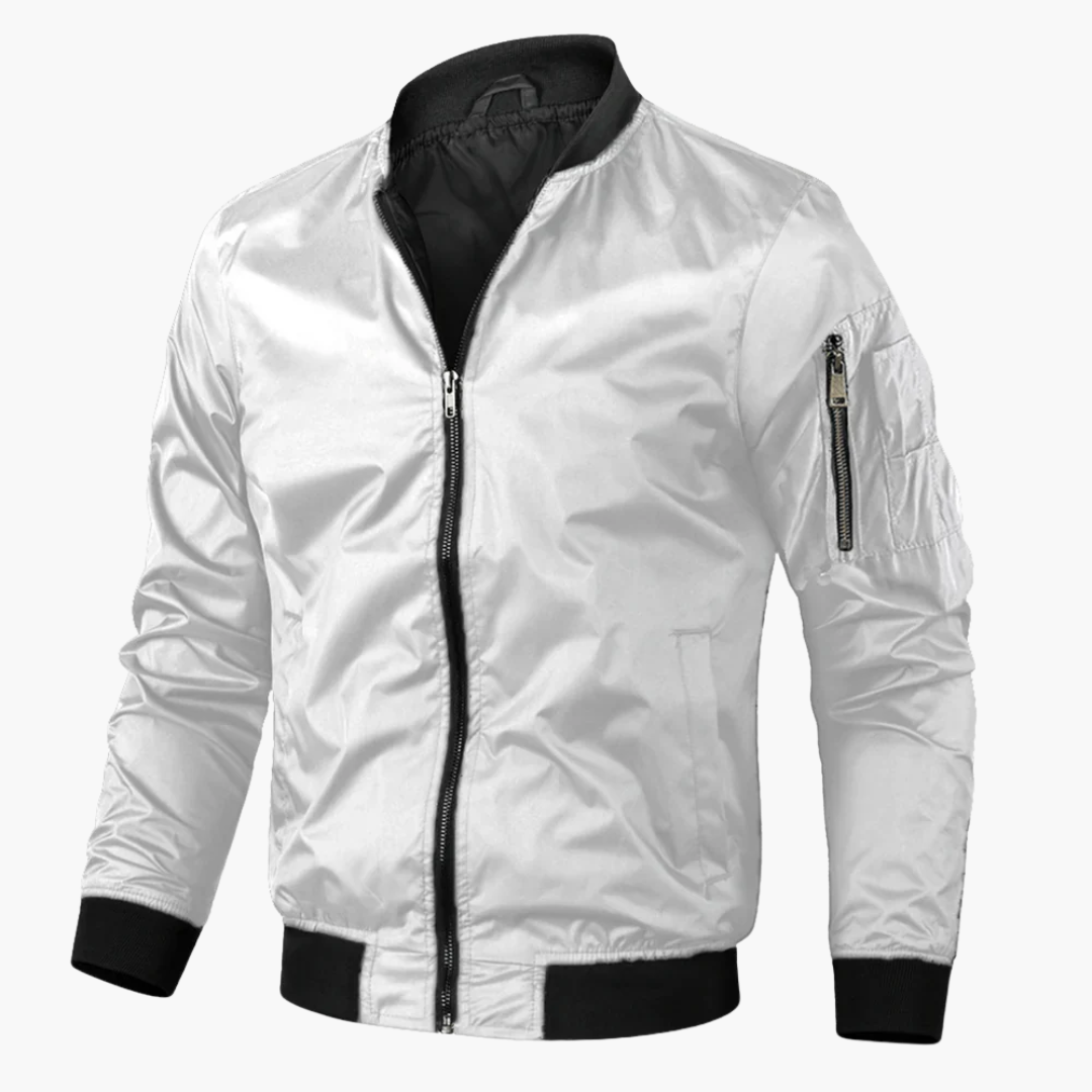Herren Bomberjacke mit Reißverschluss und Rippbündchen 4