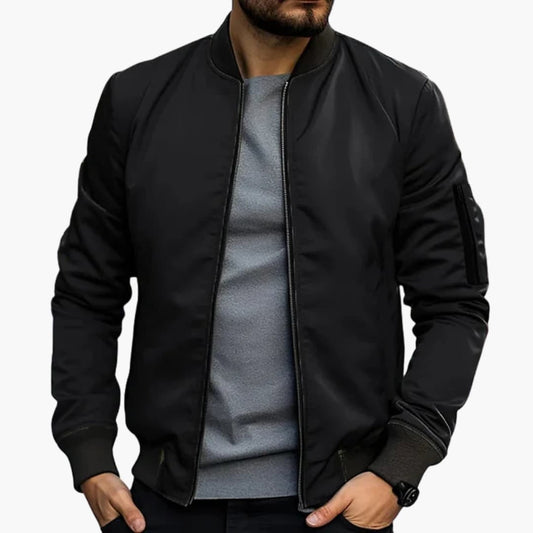 Herren Bomberjacke mit Reißverschluss und elastischem Saum 0