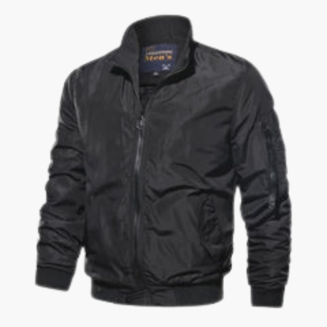 Herren Bomberjacke mit Reißverschluss und geripptem Saum 2