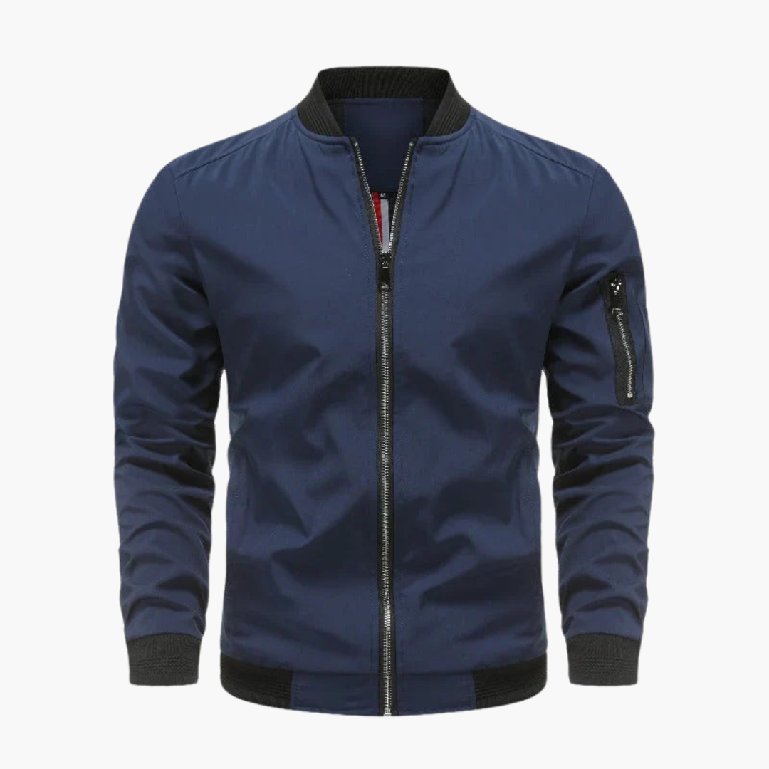 Herren Bomberjacke mit Reißverschluss und klassischem Schnitt 0