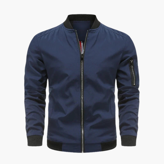 Herren Bomberjacke mit Reißverschluss und klassischem Schnitt 0
