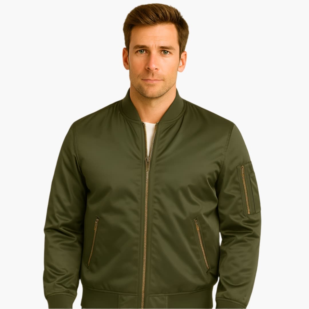 Herren Bomberjacke mit Rippbund und Reißverschluss 1