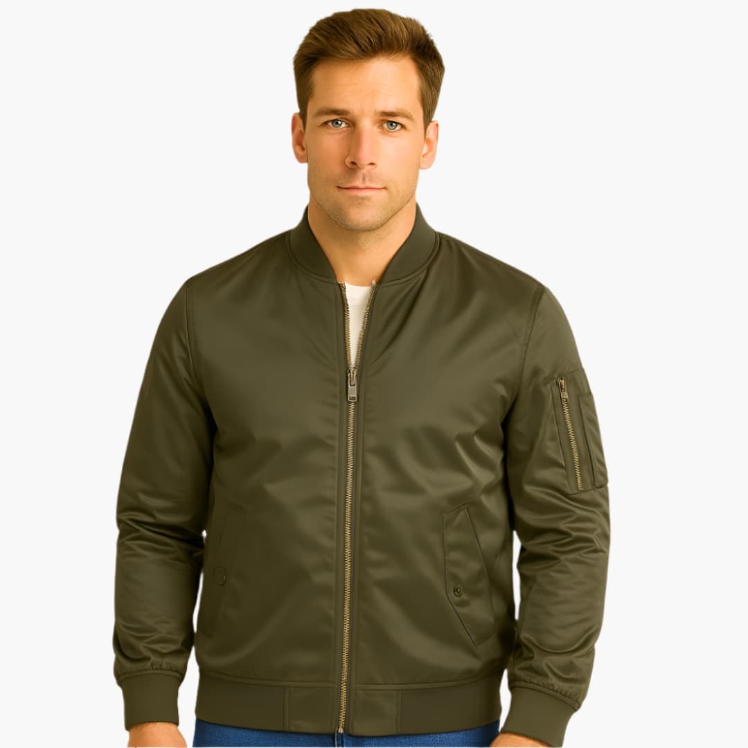 Herren Bomberjacke mit Rippbund und Reißverschluss 3