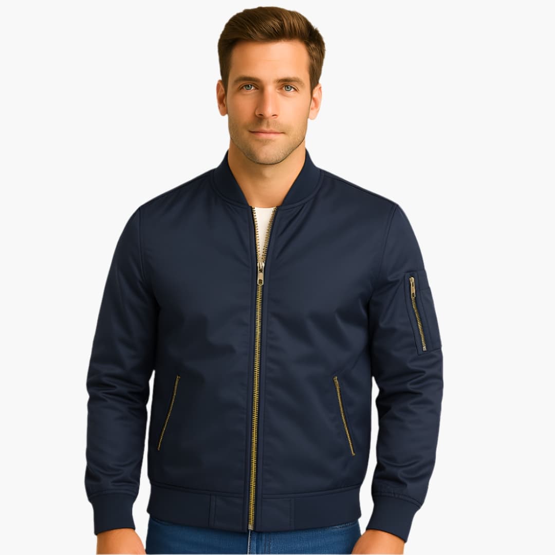 Herren Bomberjacke mit Rippbund und Reißverschluss 6