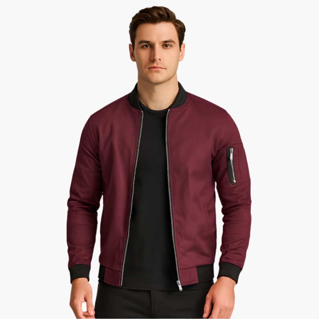 Herren Bomberjacke mit Rippbündchen 2