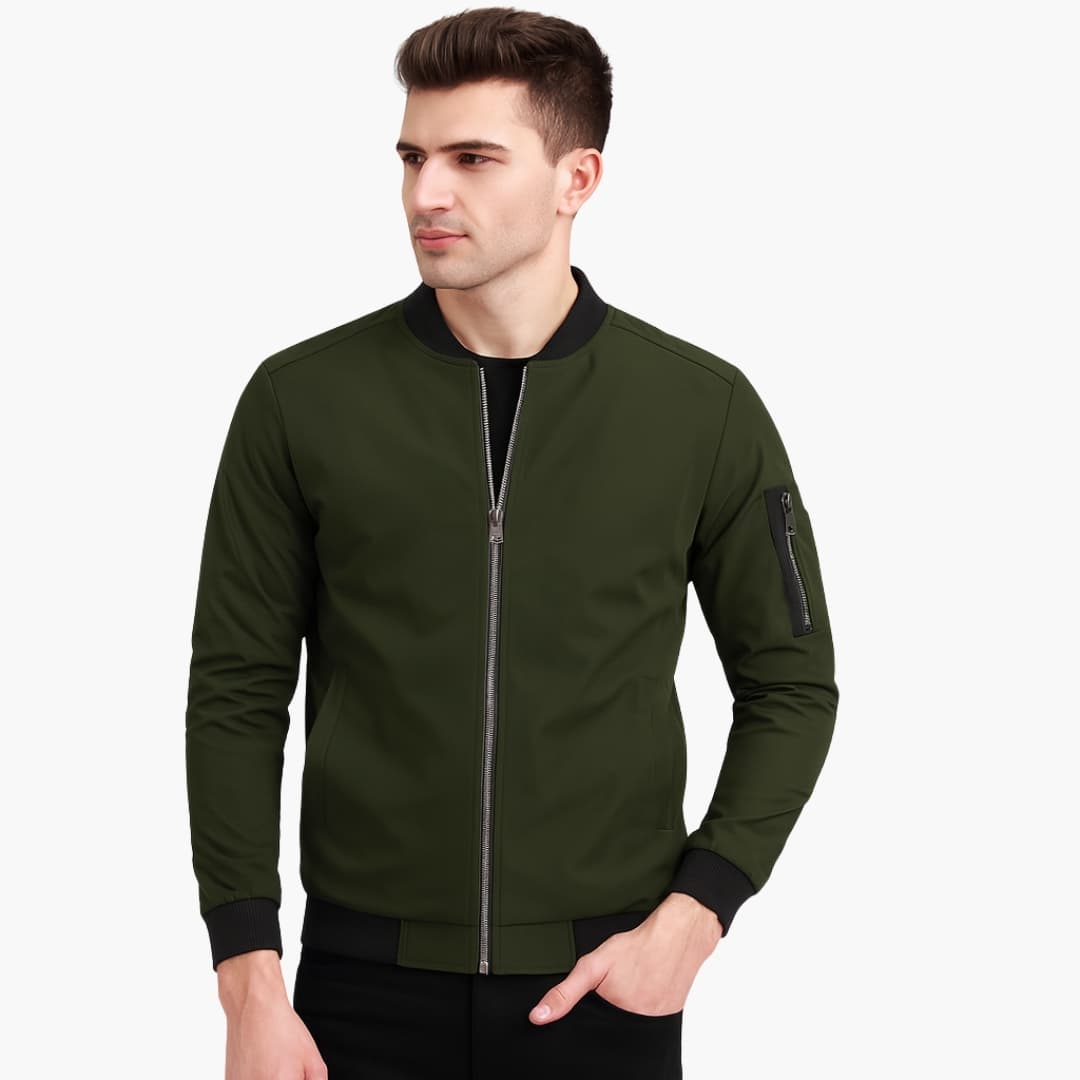 Herren Bomberjacke mit Rippbündchen 4