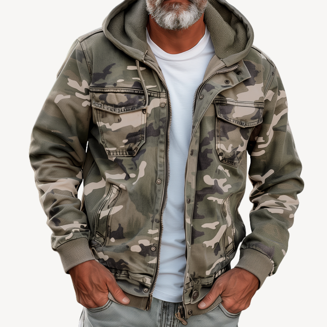 Herren Camouflage Jacke mit Kapuze | Loravelle 3