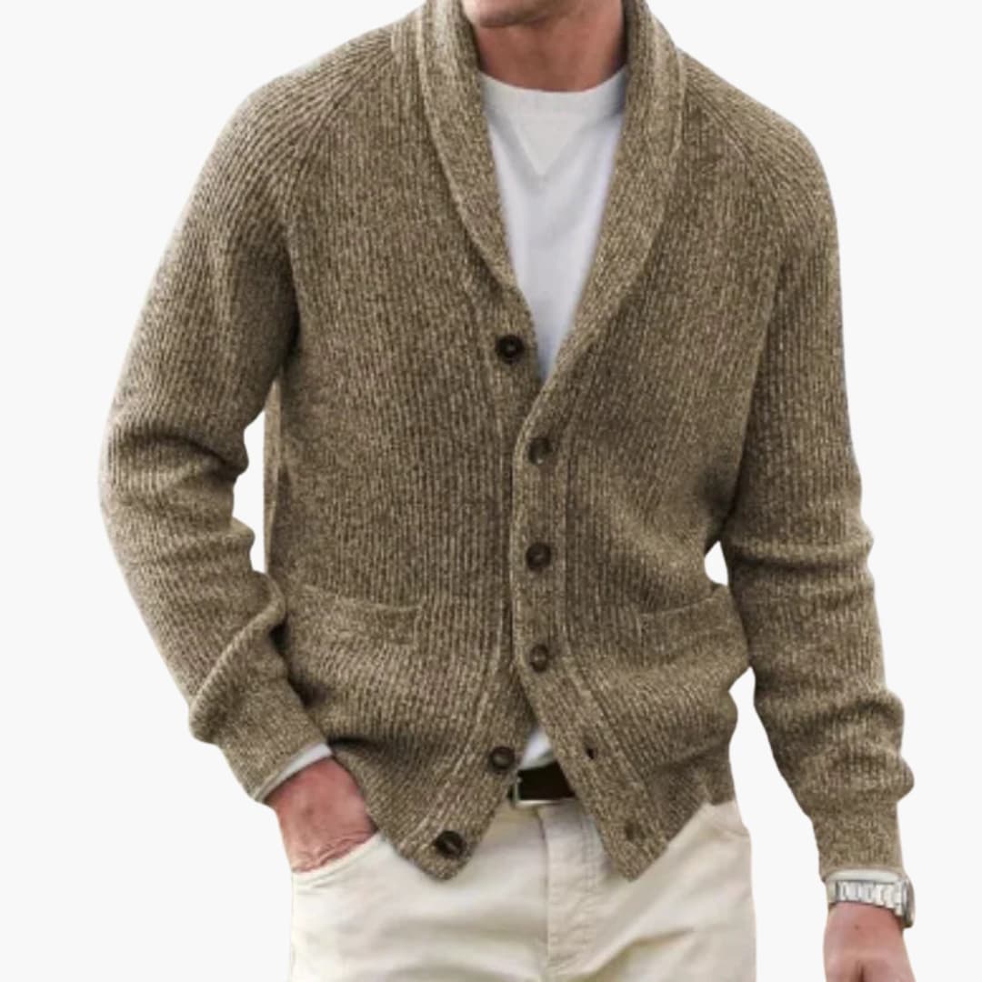 Herren Cardigan mit Schalkragen und Fronttaschen 2