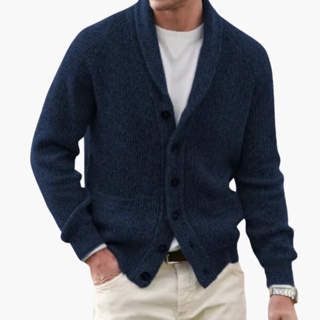 Herren Cardigan mit Schalkragen und Fronttaschen 3